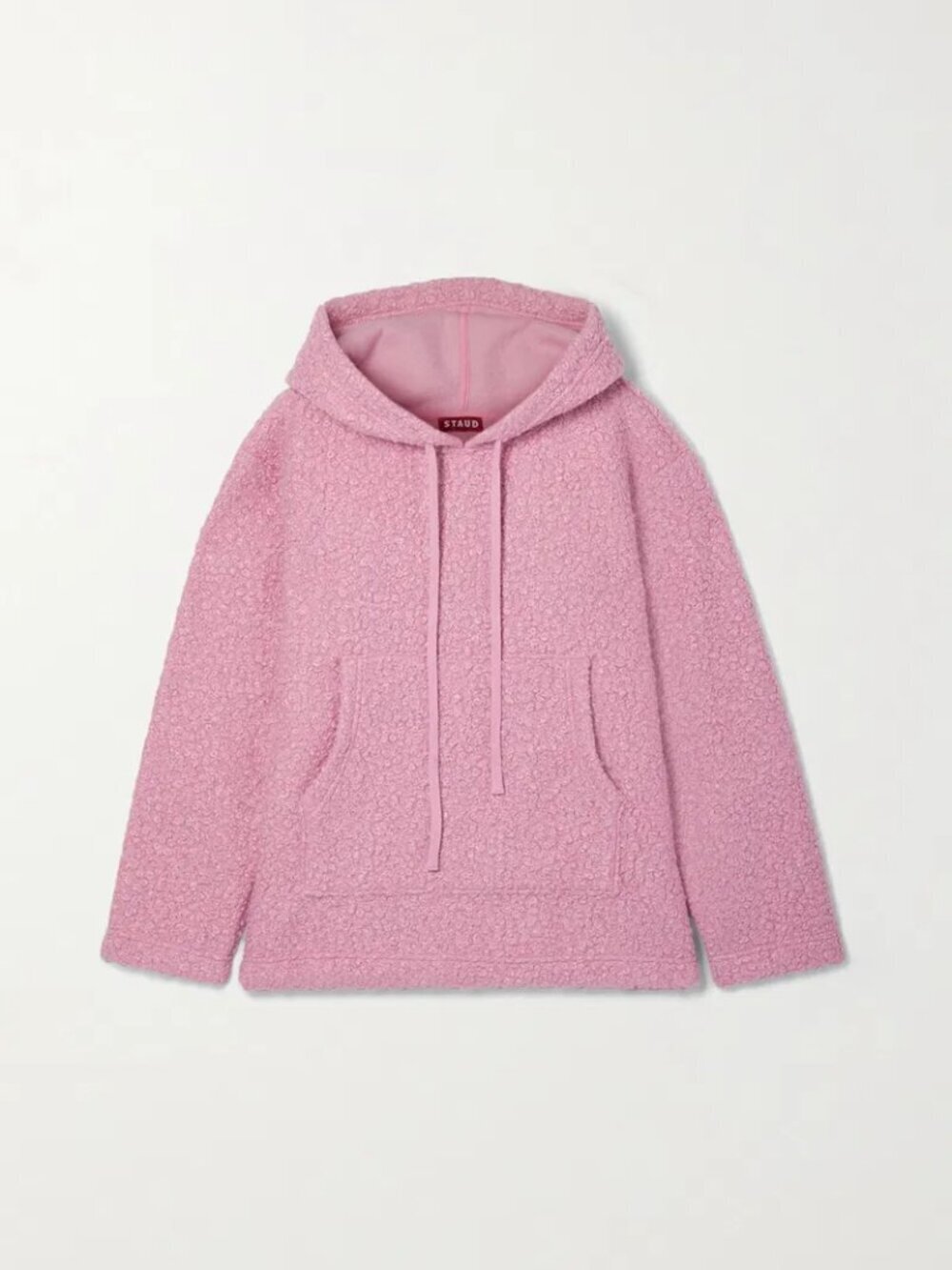 STAUD Rosebud Pink Faux Fur Hooded Teddy Bear Hoodie Sweater, Size XS - Picture 4 of 14